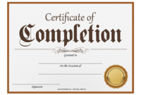 Customize Your Free Printable Completion Certificate with Amazing Certificate Of Completion Templates Editable