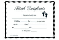 Cute Looking Birth Certificate Template regarding Fascinating Girl Birth Certificate Template