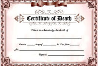 Death Certificate Sample | Template Business intended for Death Certificate Template