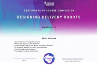 Delivery Robot Design – Robociti in Fascinating Robotics Certificate Template Free