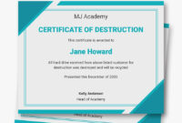 Destruction Certificates Templates Word – Design, Free, Download within Hard Drive Destruction Certificate Template