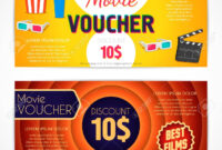 Discount Voucher Movie Template, Cinema Gift Certificate, Coupon.. For with regard to Awesome Movie Gift Certificate Template