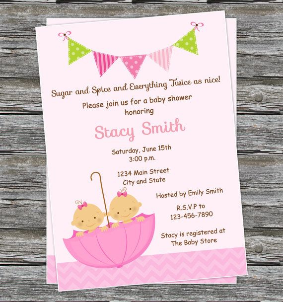 Diy Twin Baby Girls In Umbrella Baby Showerpinkmonkeyprints, $7.95 intended for Fresh Baby Shower Gift Certificate Template Free 7 Ideas