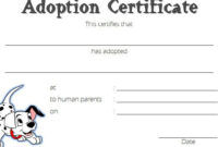 Dog Adoption Certificate Template Free: 2020 Best Ideas intended for Fascinating Dog Adoption Certificate Template