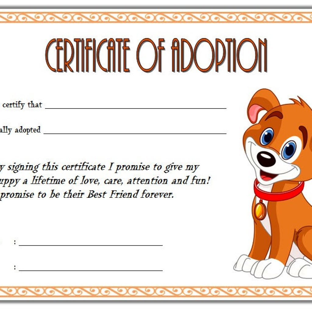 Dog Adoption Certificate Template Free: 2020 Best Ideas with regard to Fresh Adoption Certificate Template