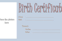 Dog Birth Certificate Template Editable [9+ Designs Free] intended for New Pet Birth Certificate Templates Fillable