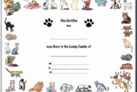 Dog Birth Certificates Templates Fresh 2 Full Scale Image Shown Of in New Pet Birth Certificate Templates Fillable