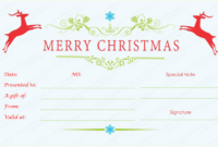 Double Reindeer Christmas Gift Certificate Template #Merrychristmas #G throughout Free Homemade Gift Certificate Template