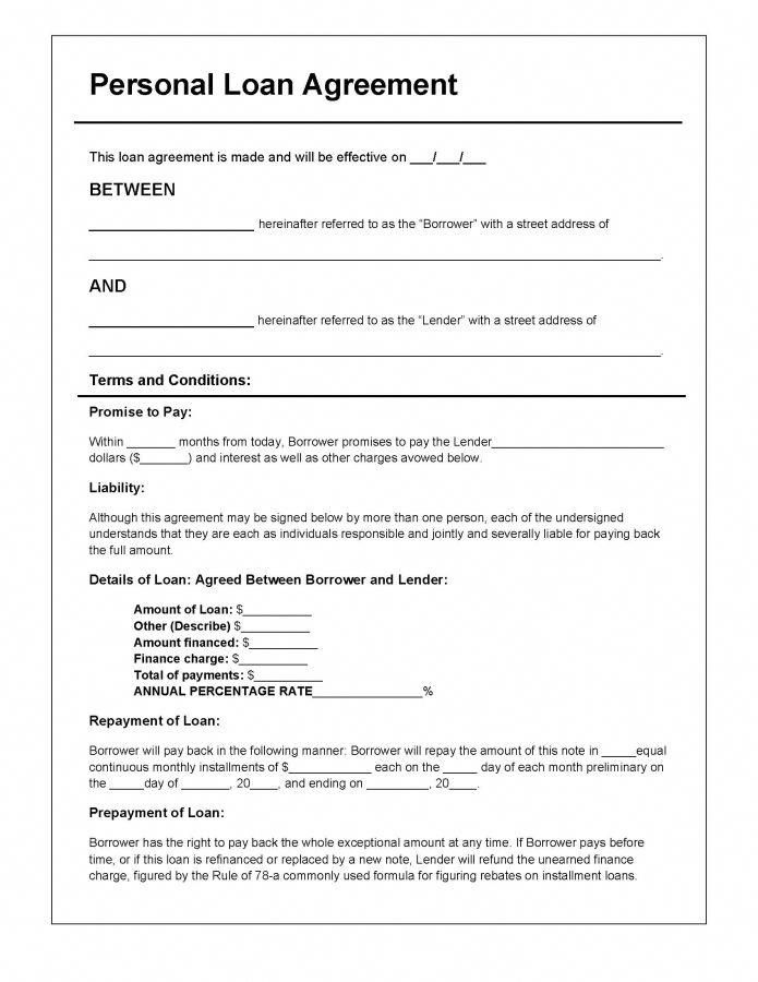 Download Personal Loan Agreement Template | Pdf | Rtf | Word (.Doc throughout Fantastic Private Mortgage Contract Template