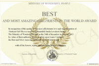 √ 20 Best Girlfriend Ever Award ™ | Dannybarrantes Template in Awesome Best Girlfriend Certificate Template