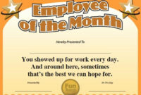 √ 20 Teacher Of The Month Certificate ™ | Dannybarrantes Template pertaining to Teacher Of The Month Certificate Template
