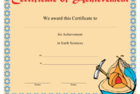Earth Science Certificate Of Achievement Template Download Printable with Science Achievement Certificate Template Ideas