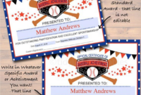 Editable Baseball Award Certificates, Instant Download For Baseball with Fantastic Baseball Achievement Certificate Templates