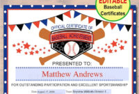 Editable Baseball Award Certificates Instant Download Team | Etsy regarding New Baseball Award Certificate Template