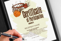 Editable Basketball Certificate Of Participation Template | Etsy with Basketball Certificate Templates