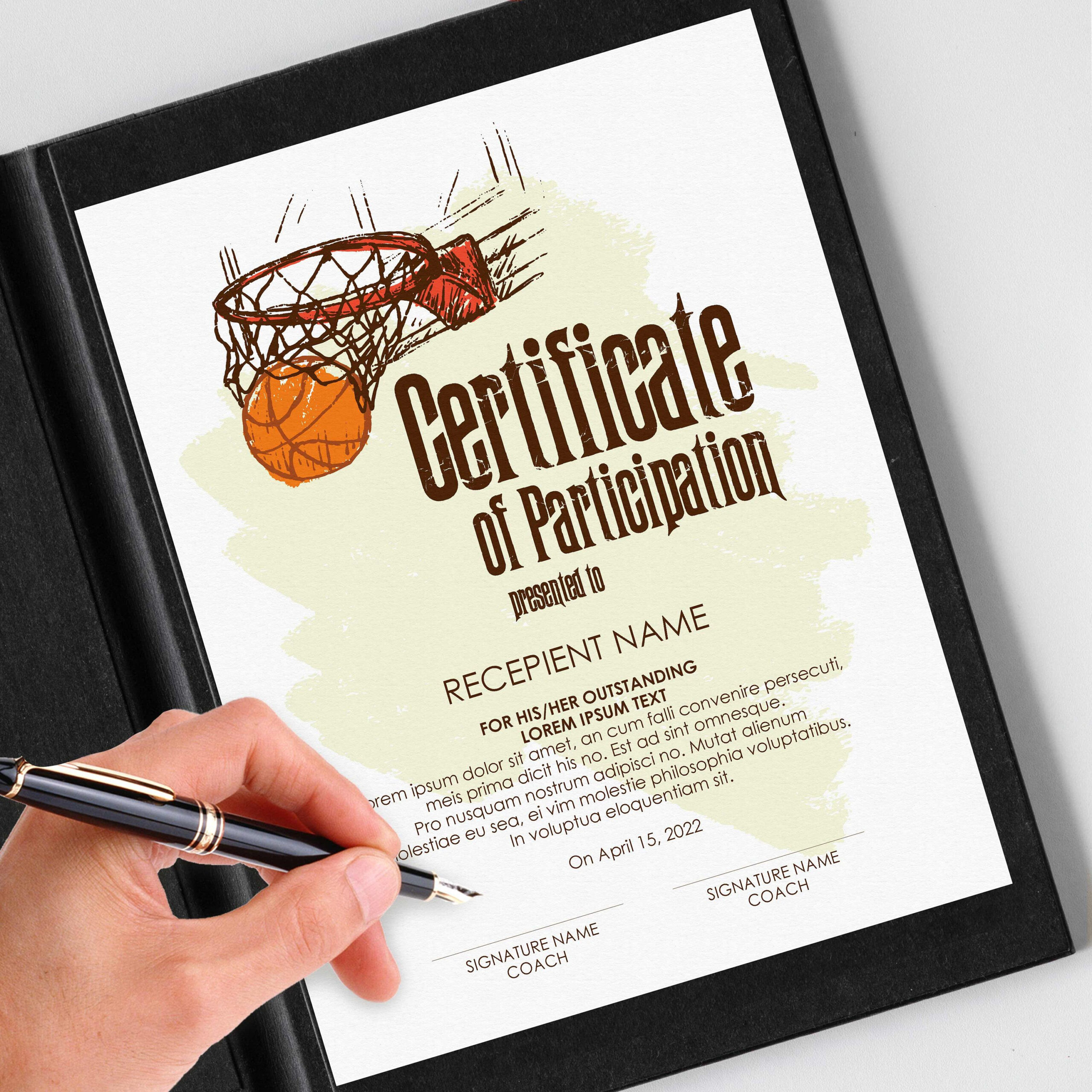 Editable Basketball Certificate Of Participation Template | Etsy with Basketball Certificate Templates
