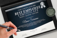Editable Best Employee Certificate Template Corporate Award | Etsy with Amazing Best Employee Certificate Template