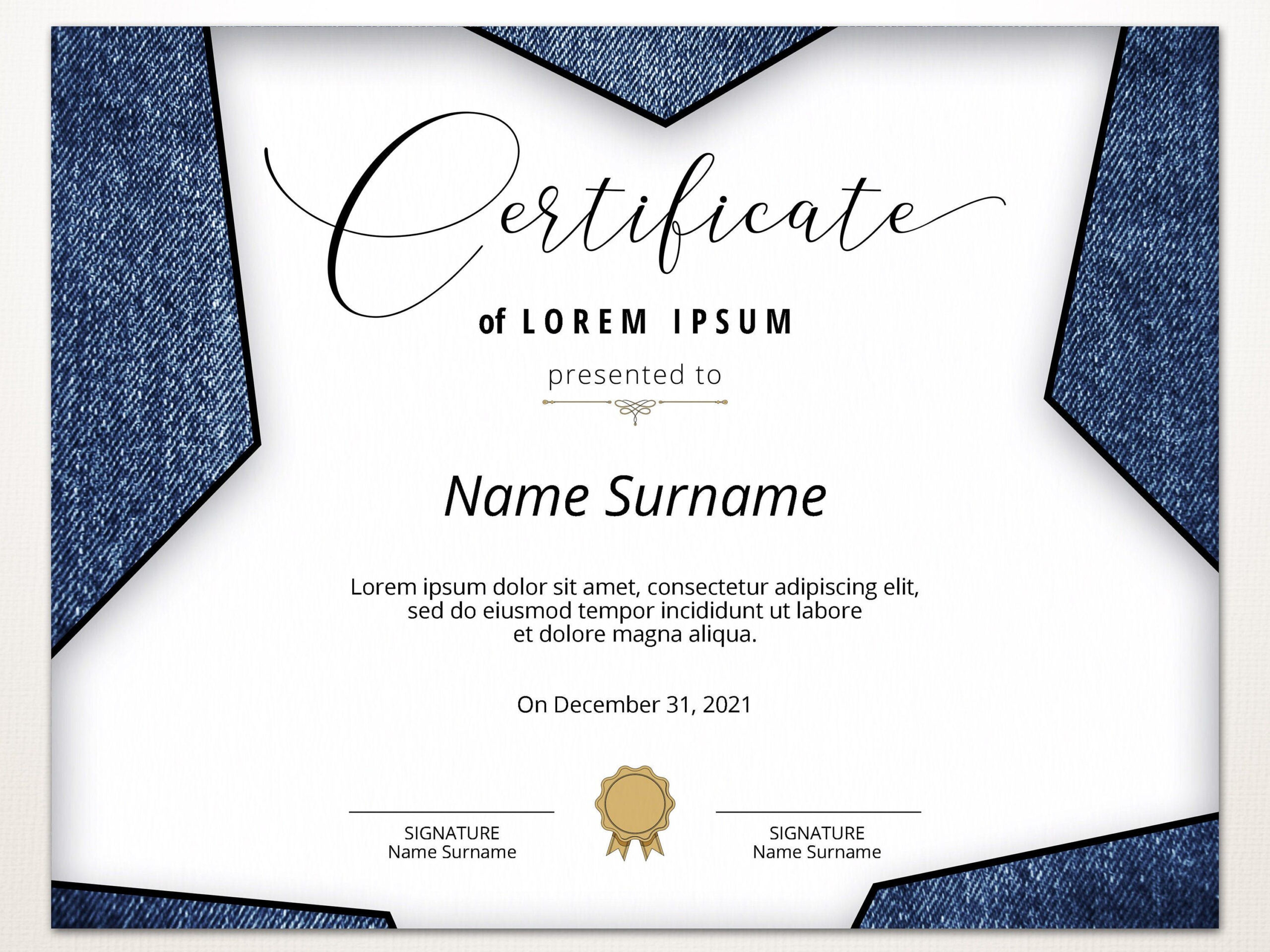 Editable Blank Certificate Template, Printable Modern Certificate, Gift inside Blank Certificate Templates Free Download