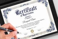 Editable Certificate Of Appreciation Template Printable – Etsy within Recognition Certificate Editable