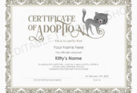 Editable Certificate Of Cat Adoption Template Printable Pet | Etsy intended for Free Pet Adoption Certificate Editable Templates