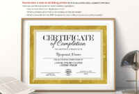 Editable Certificate Of Completion Corporate Award | Etsy within Completion Certificate Editable