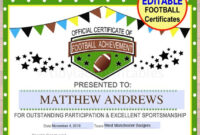 Editable Football Award Certificates Instant Download Team | Etsy regarding New Football Certificate Template