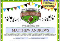 Editable Football Award Certificates, Instant Download, Team Football for Soccer Achievement Certificate Template