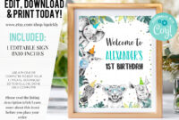 Editable Party Animals Welcome Sign Party Animal Sign Zoo | Etsy with regard to Free Zoo Gift Certificate Templates Free Download