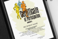 Editable Running Certificate Of Participation Template, Printable Sport throughout Running Certificate Templates