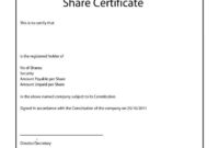 Editable Share Certificate Template South Africa 15 Things Intended For inside Share Certificate Template Companies House