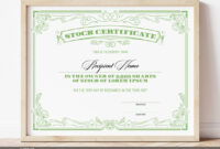 Editable Stock Certificate Template Printable Certificate Of - Etsy inside Share Certificate Template Australia