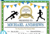 Editable Track &amp;amp; Field Award Certificates Instant Download | Etsy for Fresh Running Certificates Templates Free
