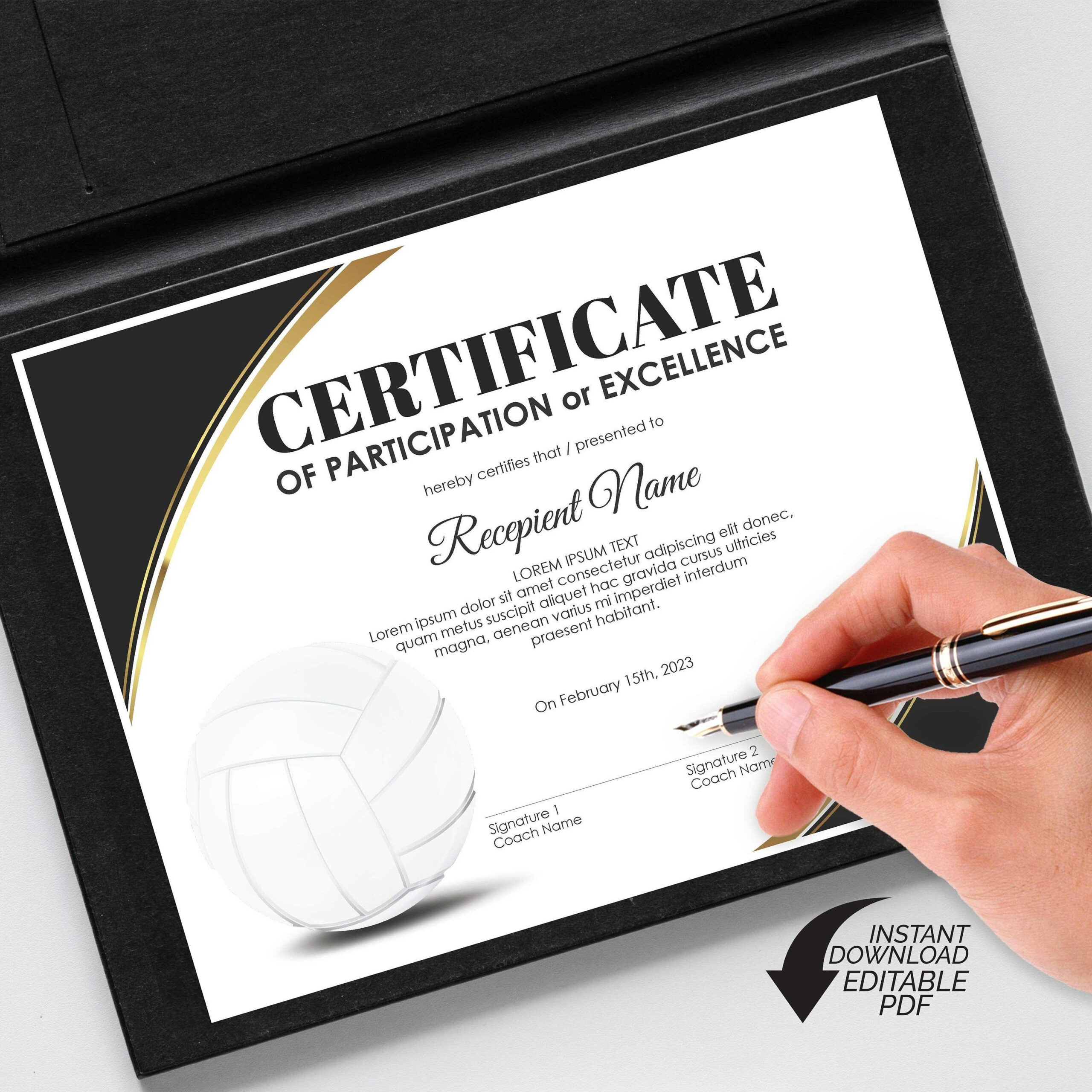 Editable Volleyball Award Certificate Template Printable | Etsy pertaining to Volleyball Award Certificate Template Free