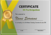 Editable Word Certificate Of Participation Template intended for Templates For Certificates Of Participation