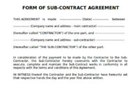 Electricveda | Conditions Of Sub-Contract Agreement In Construction intended for Short Form Construction Contract Template