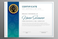 Elegant Blue Certificate Of Appreciation Template – Download Free throughout New Elegant Certificate Templates Free