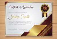 Elegant Certificate Template With Golden Style | Free Vector regarding Elegant Certificate Templates Free
