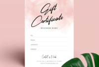 Elegant Gift Voucher Template - Printable Pink Watercolor Gift Card - Corjl with regard to Amazing Pink Gift Certificate Template