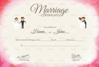 Elegant Marriage Certificate Design Template In Psd, Word pertaining to Amazing Marriage Certificate Editable Template