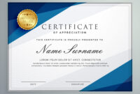 Elegant White And Blue Certificate Diploma Template – Download Free inside Graduation Certificate Template Word
