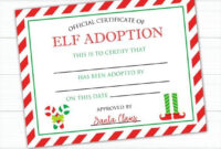 Elf Adoption Certificate, Instant Download Elf Adoption Certificate pertaining to Fantastic Elf Adoption Certificate Free Printable