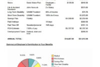 Employee Benefit Statement Sample | Employee Benefit, Bookkeeping with Employee Total Compensation Statement Template