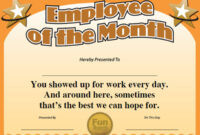 Employee Of The Month Certificate: Free Funny Award Template regarding Free Employee Of The Month Certificate Template