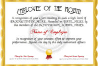 Employee Of The Month Certificate Template (4) | Professional Templates with Free Employee Of The Month Certificate Template