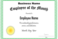 Employee Of The Month Certificate Template Download Fillable Pdf pertaining to Employee Of The Year Certificate Template Free