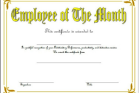 Amazing Employee Of The Month Certificate Templates