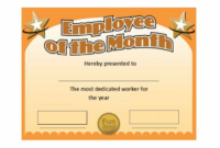 Employee Of The Month Certificate Templates (3) – Templates Example with Donation Certificate Template Free 14 Awards