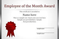 Employee Of The Month Certificate Templates | Employee Awards, Awards throughout Free Employee Of The Month Certificate Template