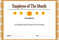 Employee Of The Month Certificate Templates Free In 2020 | Certificate intended for New Employee Of The Month Certificate Template With Picture