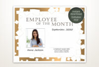 New Employee Of The Month Certificate Template With Picture